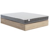 Vente-unique - Conjunto de canapé abatible de 140 x 190 cm con cajón natural claro + colchón de espuma viscoelástica HD y tejido 3D transpirable de 18 cm de grosor - HEAVEN de YSMÉE