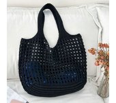 Knitted Hollow Shoulder Bag Underarm Bag Large Capacity Crochet Bag Shopping Totes Casual Beach Bag Commuting Bag