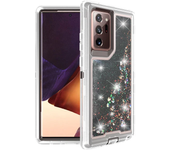 Heavy Duty Transparent Glossy for Samsung Galaxy S23 S24 Ultra S22 S21 S20 S10Plus Note 20 Shockproof Liquid Glitter Rugged Case