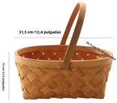 Natural Wood Chips Hand Woven Basket Bread Fruit Vegetables Egg Storage Basket Flowers Picnic Container
