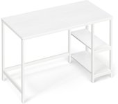 VASAGLE Escritorio, Mesa de Ordenador, con 2 Estante a la Izquierda o a la Derecha, para Oficina, Dormitorio, Estructura de Acero, Industrial, Marrón Rústico y Negro/Greige y Negro/Negro/Blanco Arce
