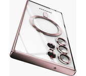 Luxury Plating For Magsafe Case For Samsung Galaxy S24 S23 S22 Ultra Plus Lens Protector Magnetic Wireless Charging Accessories