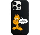 Funda original compatible con iPhone 13 Pro Negro con un diseño de Garfield Hate Mondays