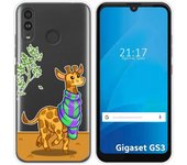 Funda Silicona Transparente para Gigaset GS3 diseño Jirafa Dibujos
