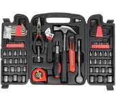 Caja de Herramientas de 186 Piezas, Juego Negro y Rojo