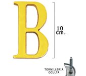 Letra Latón B 10 cm. con Tornilleria Oculta (Blister 1 Pieza)
