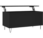 vidaXL Mesa de centro madera contrachapada 90x44,5x45 cm Blanco, Negro, Blanco brillante Mesita de Salón o Comedor o Auxiliar Mesa de Café Meuble Salón