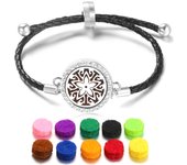 New Aromatherapy Crystal Leather Tree of Life Neutral Bracelets Essential Oil Diffuser Stainless Steel Perfume Lockets Jewelry
