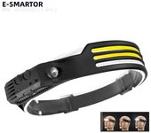 LED Induction Headlamp COB Sensor Head Lamp Rechargeable Built-in Battery Flashlight 6 Modes Outdoor Work Lighting Headlights