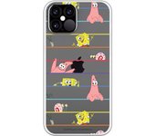 Funda original compatible con iPhone 12 o 12 Pro con un diseño de Bob Esponja Multipersonaje Arcoiris