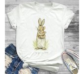Lovely Style Pet Print T-Shirt Crew Neck Casual Short Sleeve T-Shirt Spring Summer Women's Clothing Fashion Simple Short Sleeve