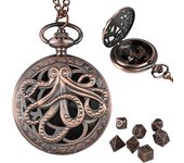 7pcs DND Mini Dice with Pocket Watch Case Set Portable Polyhedron Metal Dice Perfect for Dungeons&Dragons,Table RPG