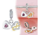 Sterling Silver 925 Red Love Gold Envelope Mail Charms Fit Original Pandora Women's Bracelet Diy Fine Jewelry Making Gift