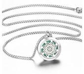 Flower of Life Stainless Steel Aromatherapy Necklace Diffuser Pendant Perfume Lockets Essential Oil Jewelry Titanium Steel Chain