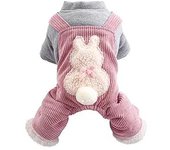 Verde - Perchas de Ropa para Mascotas - Perro Mascota - Otoño E Invierno - Cálido Más Terciopelo - Ropa Gruesa - Oso de Peluche - Monos de Impresión de Conejo - Ropa de Cuatro Patas - Ropa para Mascotas para Gatos - Una Niña - Disfraces para Mascotas