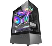 Mars Gaming MC-XO, Caja Gaming ATX, Doble Cristal Templado Continuo, Ventilador FRGB 120mm, Sistema de Refrigeración SIDECOOL, Semitorre PC con Diseño de Doble Cámara, Amplia Capacidad Interna, Caja Gamer Negra o Blanca