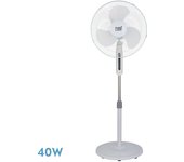 FABRILAMP VENTILADOR DE PIE ETESIO BLANCO 3 VELOCIDES 40W OSCILANTE 3 ASPAS BLANCAS REGX43X40 CM