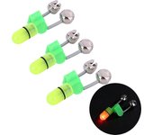 1-10pcs Night Fishing Rod Bite Bait Alarm Light with Twin Bells Ring Fishing Bite Alarm Indicator Carp Fishing Accessories