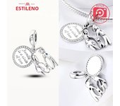 Silver S925 Forever Love Mother Family Sister Heart Charms Beads Fit Pandora Original Bracelet Charm Diy Jewelry Gift for Women
