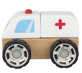 Iwood Ambulancia de Madera Montable y Desmontable para Bebés
