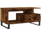vidaXL Mesa de centro madera contrachapada 90x49x45 cm Blanco, Negro, Roble Sonoma Mesita de Salón o Comedor o Auxiliar Mesa de Café Meuble Salón