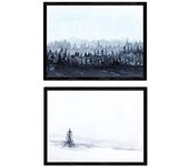 Nacnic Set De Dos Láminas Invierno Nordico Blanco Y Negro. Láminas Estilo Nórdico Para Enmarcar