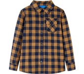Camisa a cuadros infantil coñac y azul 92