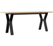 vidaXL Mesa de centro marco Y madera maciza pino y hierro 110x40x45 cm Mesita de Salón o Comedor o Auxiliar Mesa de Café Meuble Salón