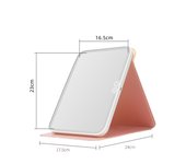 Espejo de maquillaje Creative ultrafino LED with Tapa abatible, Espejo luminoso de Belleza de estritorio, Espejo Cuadro portátil de cuero con Luz