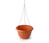 CABLEPELADO Macetero Colgante de plástico, Maceta Colgante, Cesto Colgante, Jardinera Colgante, Macetero suspendido, Canasta Colgante para Plantas, Diámetro Superior: 25 cm, Plástico, Marrón