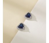 Trendy Love Heart Rainbow Crystal Tiny Stud Earrings For Women Gold Silver Color Multicolor Birthstone Jewelry Mother's Day Gift