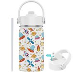PORCHEDDU Botella Termo de Agua para Niños de Acero Inoxidable 350ml (20 Diseños) mantiene El Frio y el color- Térmica Reutilizable | Sin BPA | Keeps 24H Frio / 12H Caliente | Termo y Hermética - Doble Pantalla a Prueba de Fugas (TK350 1099 F6 D7)