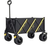 Carros plegables y plegables, carros de jardín resistentes, carrito portátil, carrito de mascotas, con ruedas grandes de playa todo terreno y soporte para bebidas para deportes, compras, camping