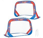 COLORBABY - Set 2 porterías pop-up fútbol, licencia oficial FC Barcelona, tamaño 120x80x80 cm, incluye bolsa de transporte, estructura plegable, diseño oficial, para jardín o parque, desde 3 años