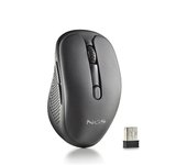 Ratón Inalámbrico NGS Evo Rust/ Batería recargable/ Hasta 1600 DPI/ Negro