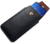 DFV mobile - Nuevo Diseño Funda Piel Estuche Cinturón Vertical con Cierre Magnético para LG K51 (2020) - Negra