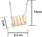 Cute Rabbit Roller Toy Natural Wooden Pine Dumbells Unicycle swing seesaw Bell Chew Toys for Guinea Pigs Rat Pet Molars Supplies