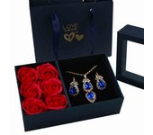 Necklace Earrings Jewelry Suit Four Leaf Clover Jewlery For Party Wedding Eternal Life Flower Gift Box
