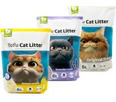 3x Arena para Gatos Arena sin Polvo Fácil de Aglomerar Controla los Olores se Lanza en el Inodoro