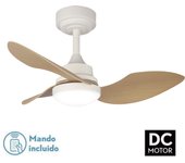 VENTILADOR DE TECHO CON LUZ 3 ASPAS/LAMPARA METAL/ABS BLANCO/   LED                   HM1204WOODEN FIJALO