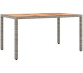 Mesa de Jardín ratán PE gris y Surface Madera maciza Acacia