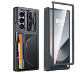 Back Clip S Pen Card Holder Full Coverage 9H Protective Film Luxury Shockproof Case for Galaxy Z Fold 6 Valentine's Day Gift