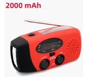 Solar Hand Crank Powered Camping Light With AM/FM Radio Outdoor 10000mAh USB Charging Multifunctional Hand Dynamo LED Flashlight