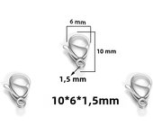 25Pcs Stainless Steel Gold Black Lobster Clasps Jewelry Findings DIY Necklace Bracelet Making Accessories 9/10/11/12/13/15MM