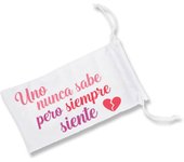 MERCHANDMANIA Pack 2 Fundas bolsa multiusos frase bonita sentimientos amor novios corazon roto gafas dados rol color