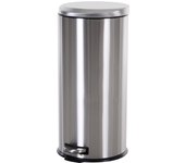 HOMCOM Papelera 30L, papelera con pedal de acero inoxidable, cubo de basura con cubo interior, contenedor de basura con tapa y pedal, para salón, oficina, Ø29,2 x 62,5 cm