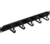 Aiten Data Organizador de Cables para Armarios Rack 1U Plástico con 5 Anillas, 44,5 mm de Alto