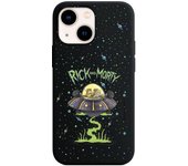 Carcasa para iPhone 13 Mini Negro con un diseño de Rick y Morty Ufo