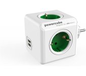 REGLETA POWERCUBE ORIGINAL USB 4 TOMAS Blanco/GREEN