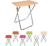 JARDIN202 - Mesa Plegable Portátil Rectangular – Mesa Auxiliar Abatible 48 x 38 x 68 cm